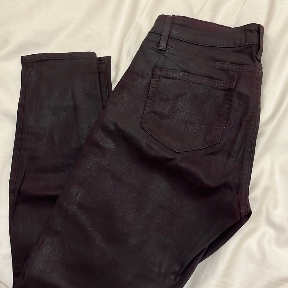 Paige Jeans - Coated Leather - Burgundy - size 28